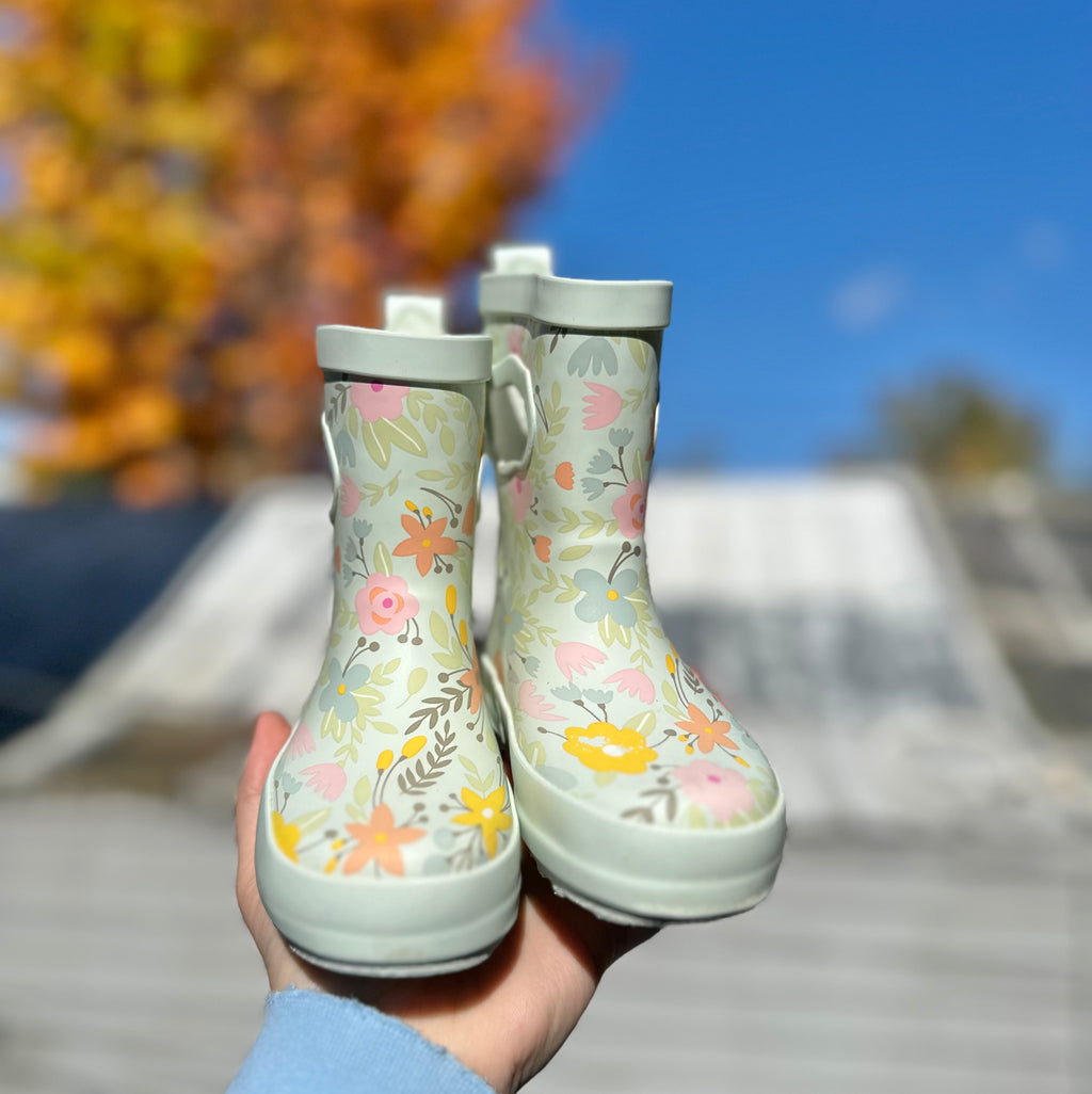 Bottes de pluie fleuries